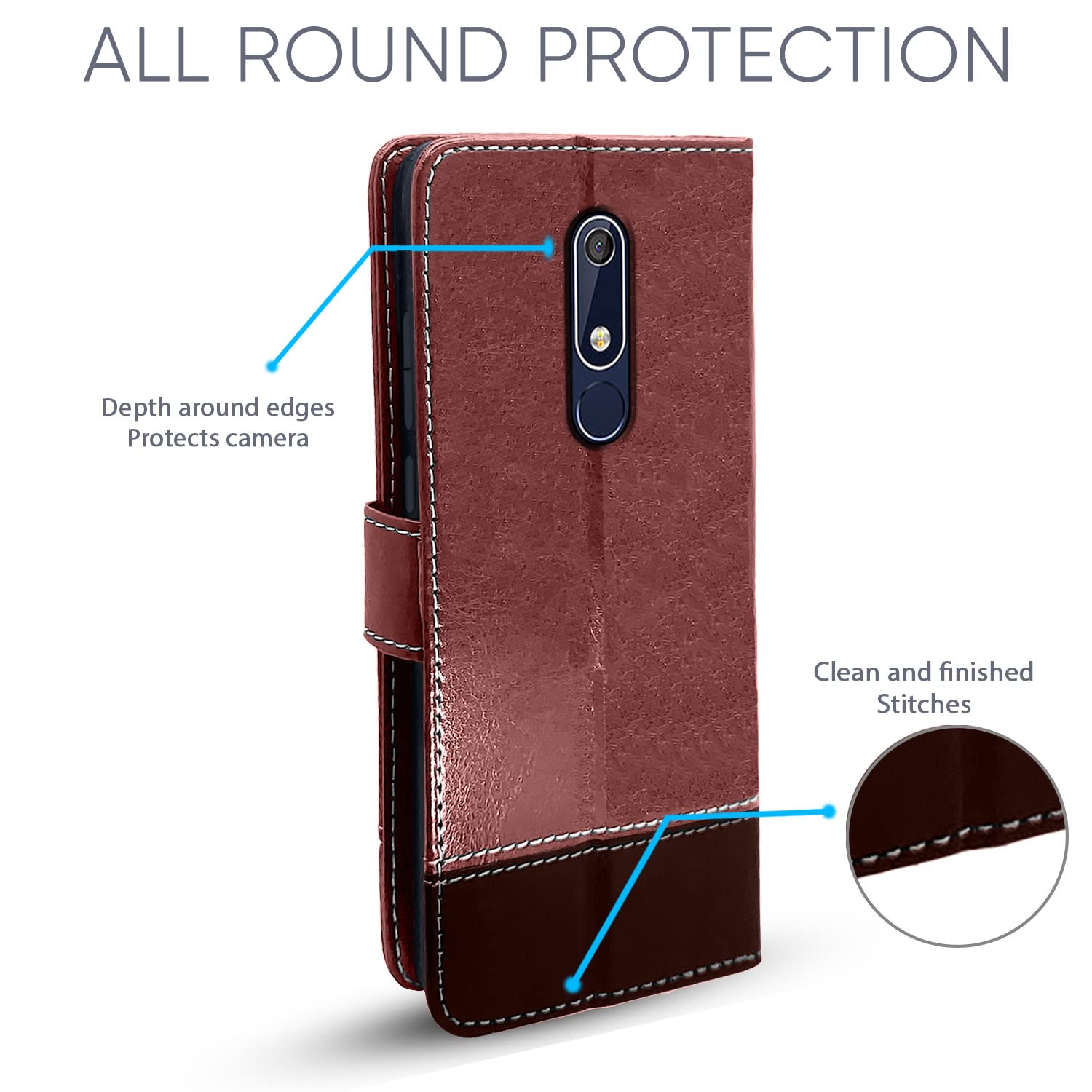 Pikkme Nokia 5.1 Plus/5.1 brown & coffee flip case – photo 4
