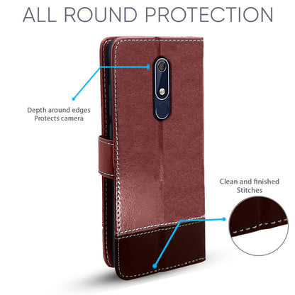 Pikkme Nokia 5.1 Plus/5.1 brown & coffee flip case – photo 4