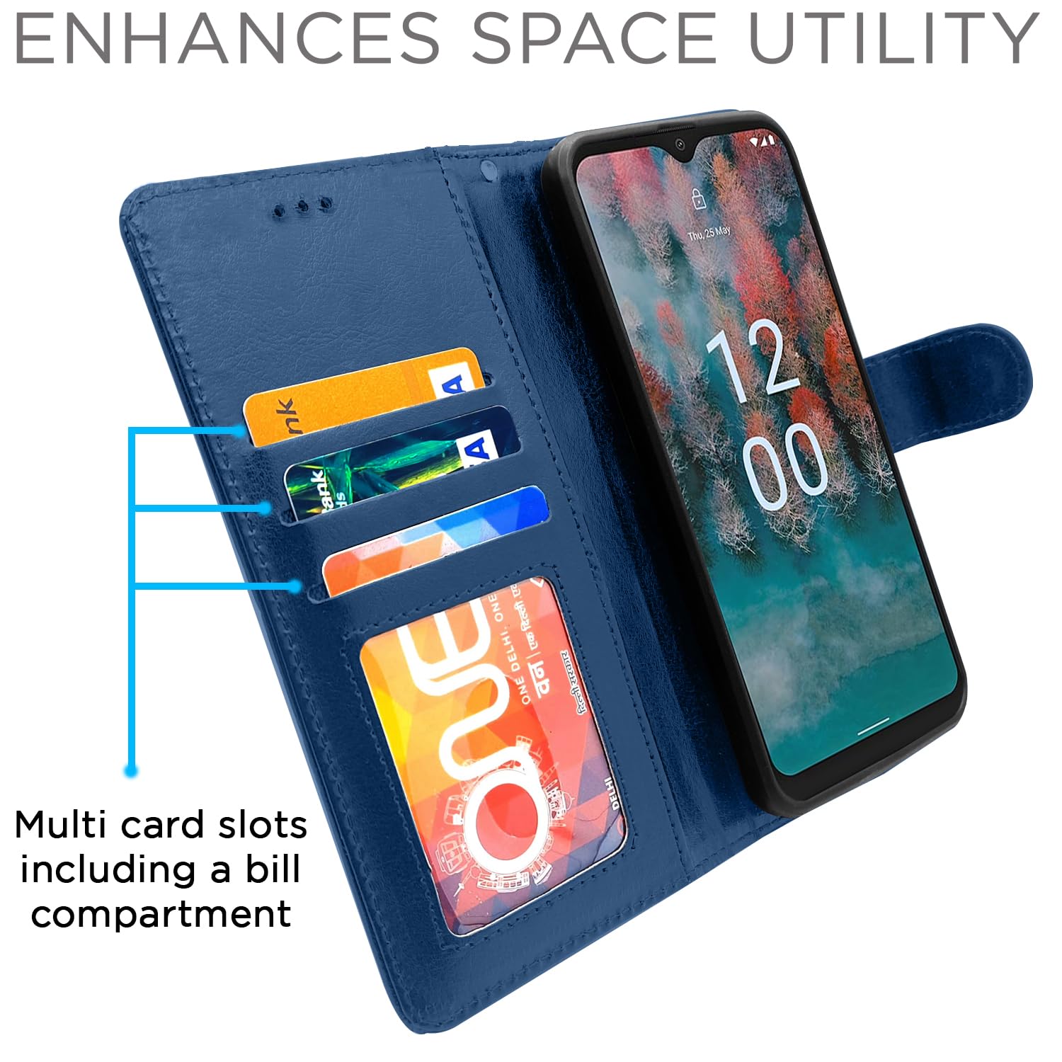 Pikkme Nokia C12/C12 Pro Wallet blue wallet flip cover – photo 3