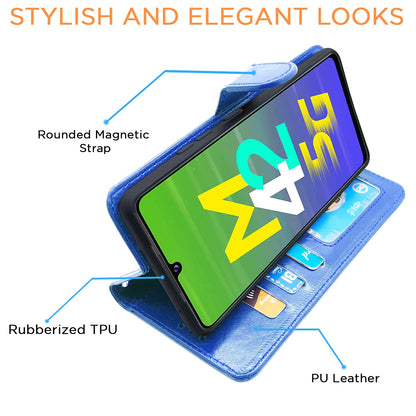 Samsung M42 Wallet wallet flip cover in blue by Pikkme – photo 5