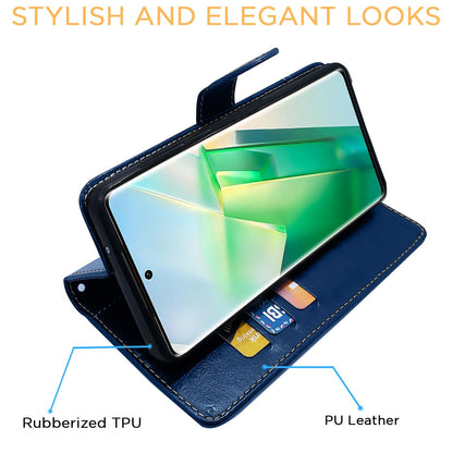 Pikkme Vivo T2 Pro 5G Magnetic blue & brown mobile flip cover – photo 6