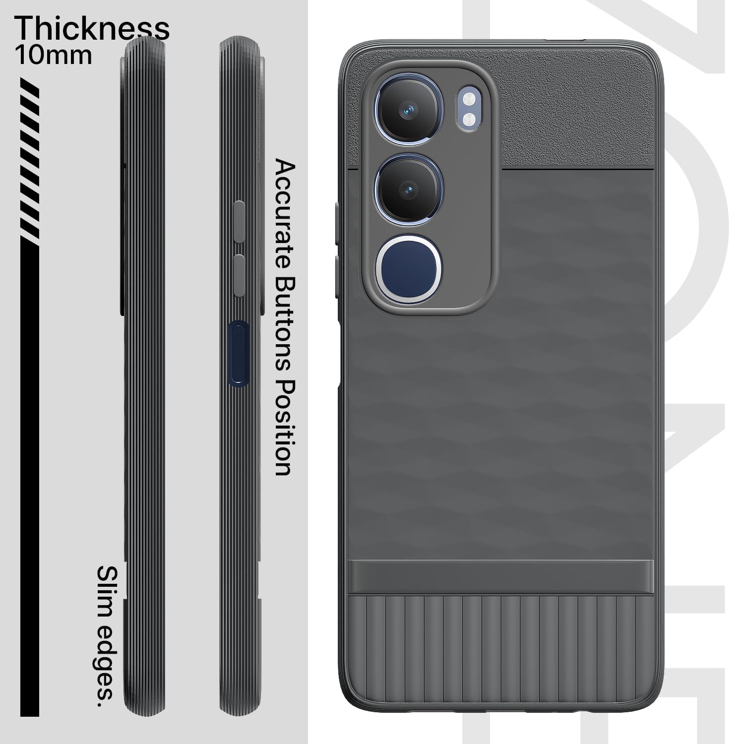 Pikkme Vivo Y19s / Vivo Y29 5G  Gencase Back Cover (Grey)
