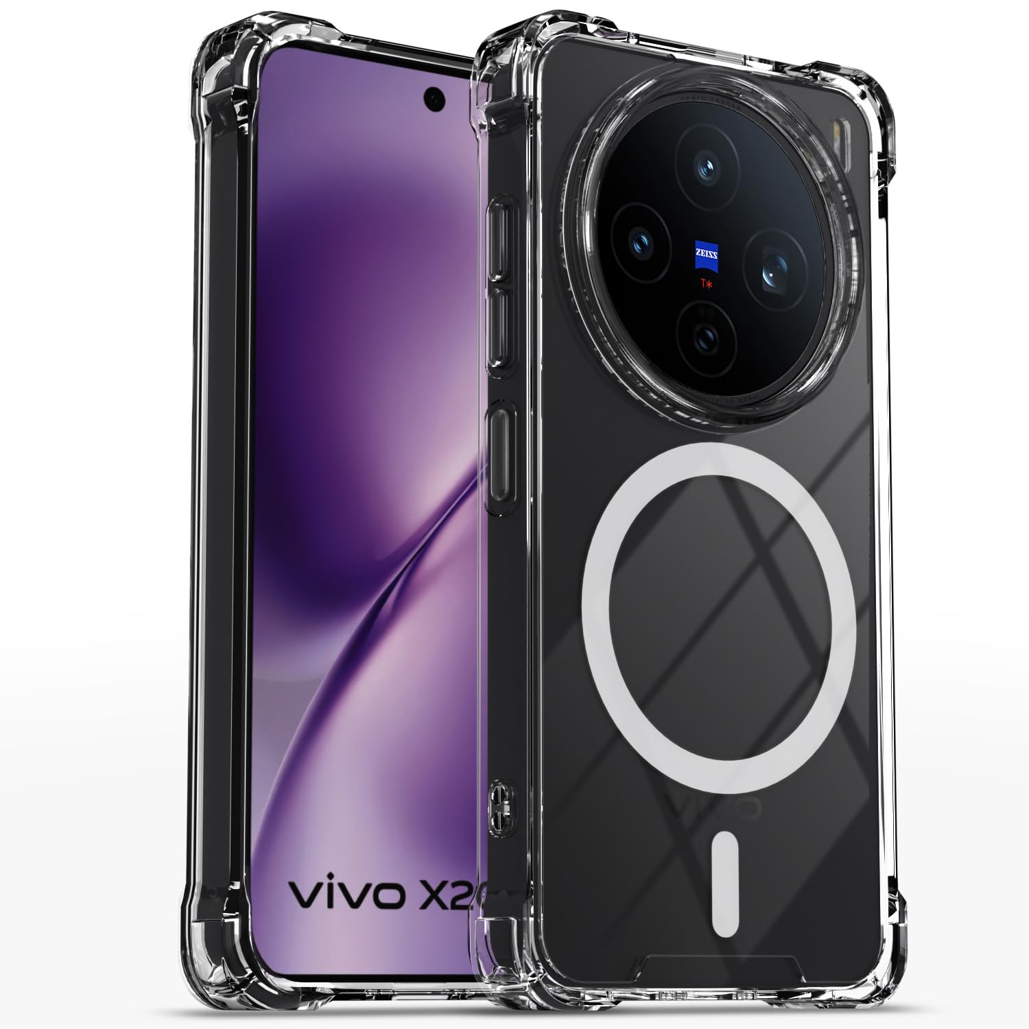 Transparent mag-safe mobile back cover for Vivo X200T 5G – Pikkme