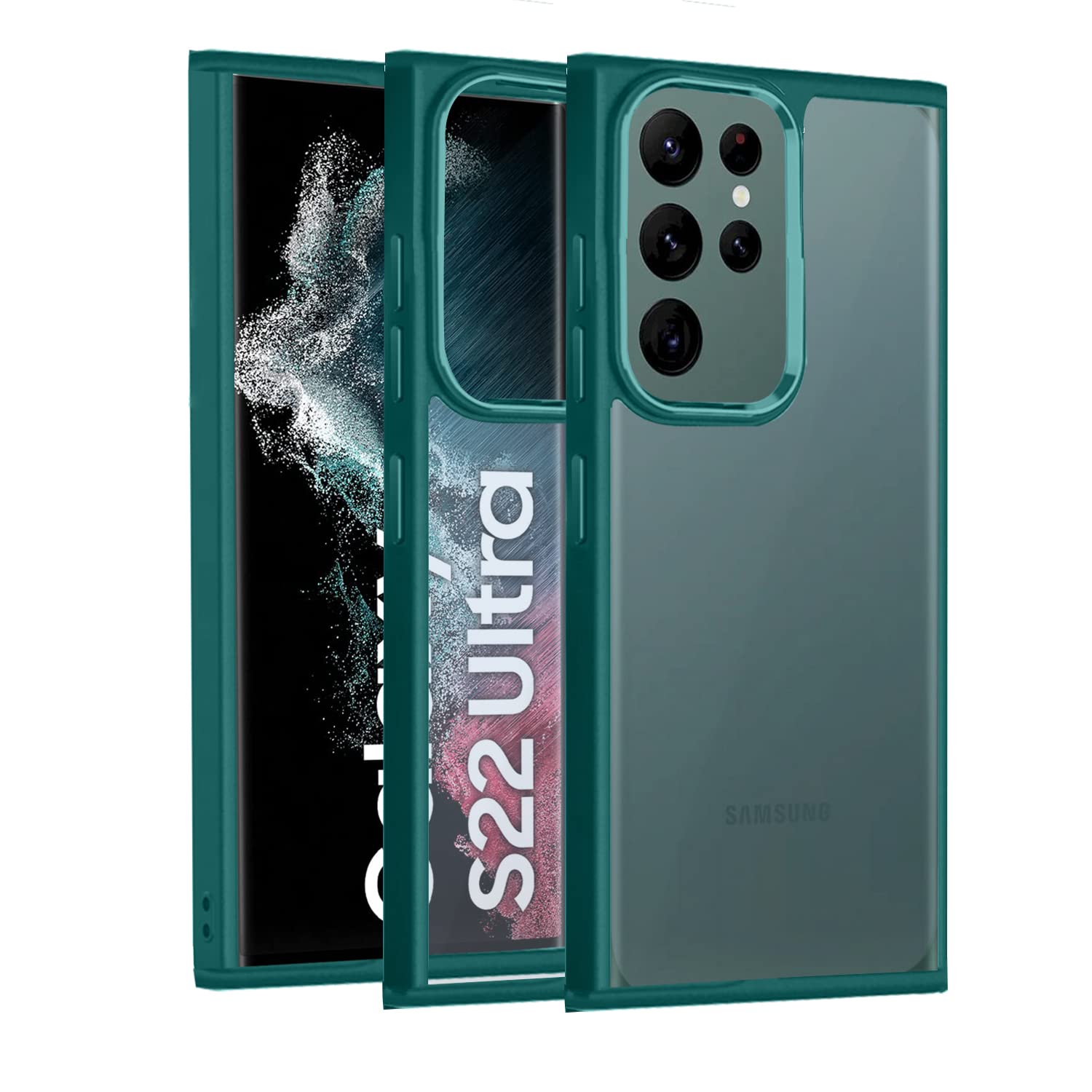 Pikkme dark green Chrome mobile cover for Samsung S22 Ultra