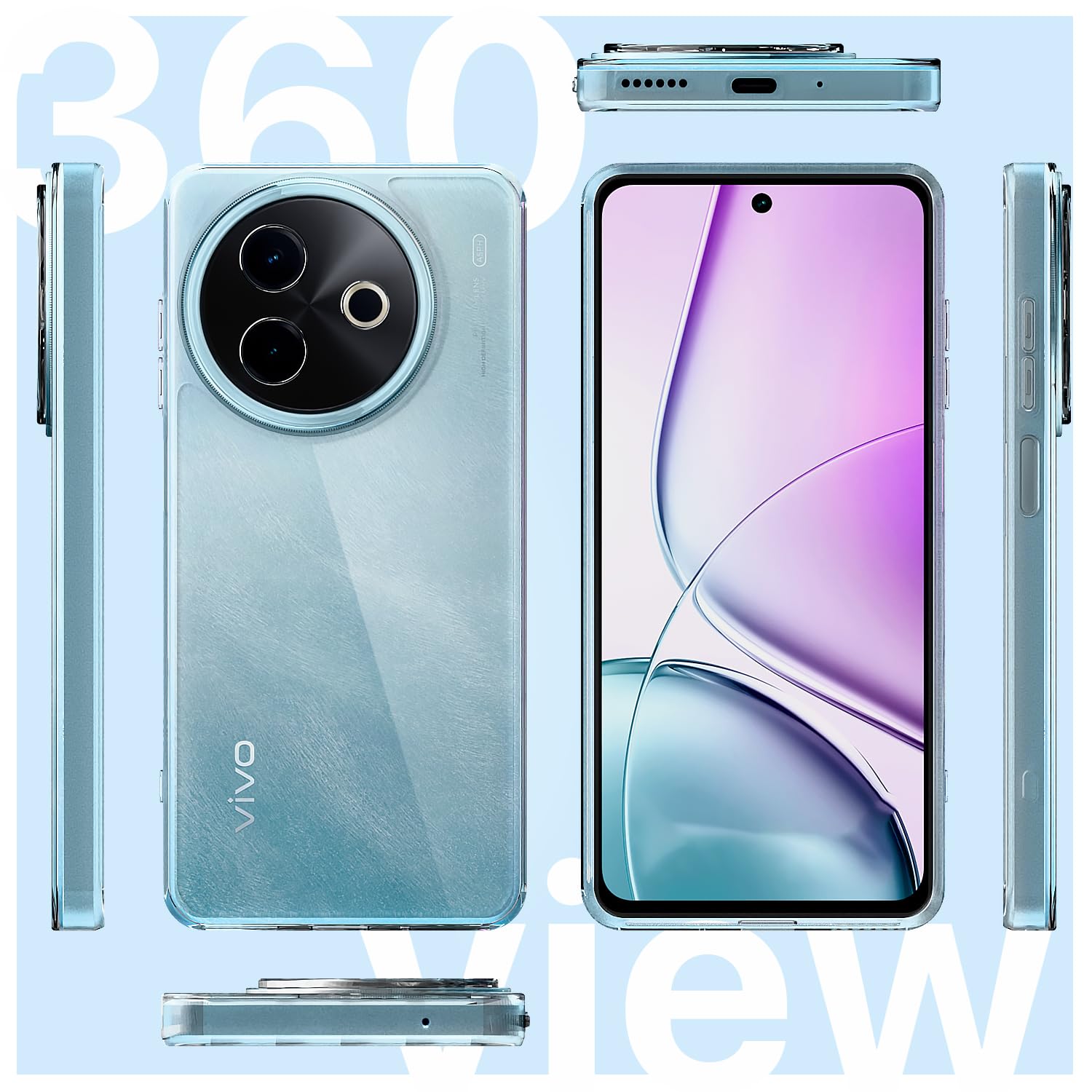 Pikkme Vivo Y39 5G Crystal Clear Hard Back PC + TPU Back Cover (Transparent)