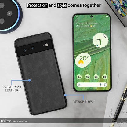 Google Pixel 7 Leather phone cover in grey by Pikkme – photo 4