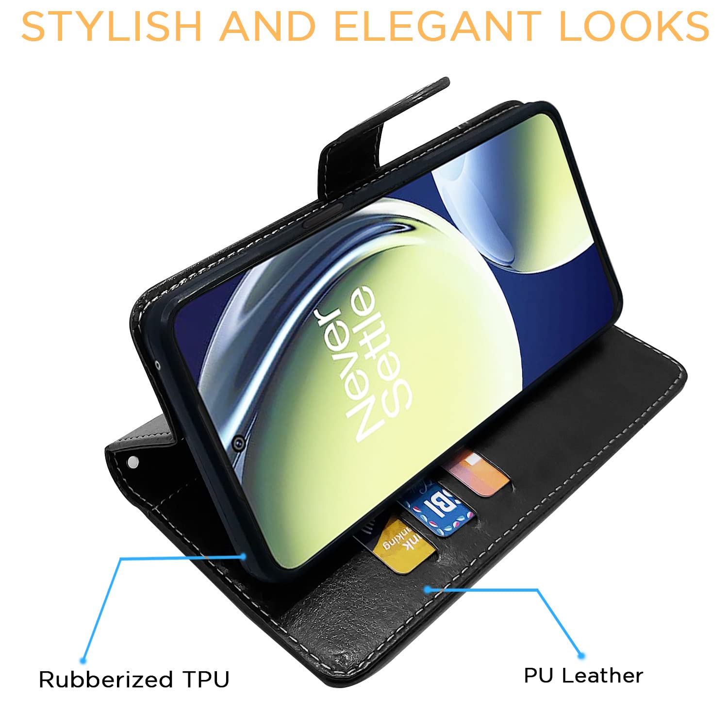 Black & brown Magnetic wallet flip cover for OnePlus Nord CE 3 Lite 5G – Pikkme – photo 6
