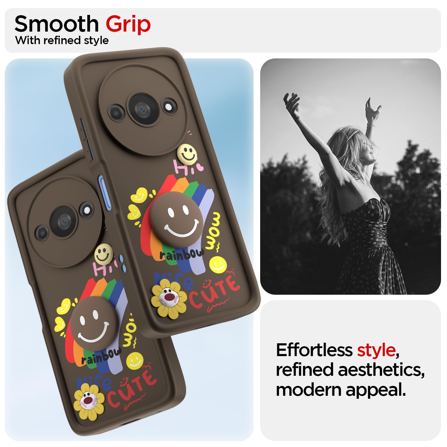 Brown Soft Silicone mobile back cover for Redmi A3 (2024)/A3x/Poco C61 – Pikkme – photo 2