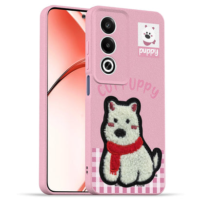Pikkme pink Plush Patch mobile cover for Oppo K12x 5G