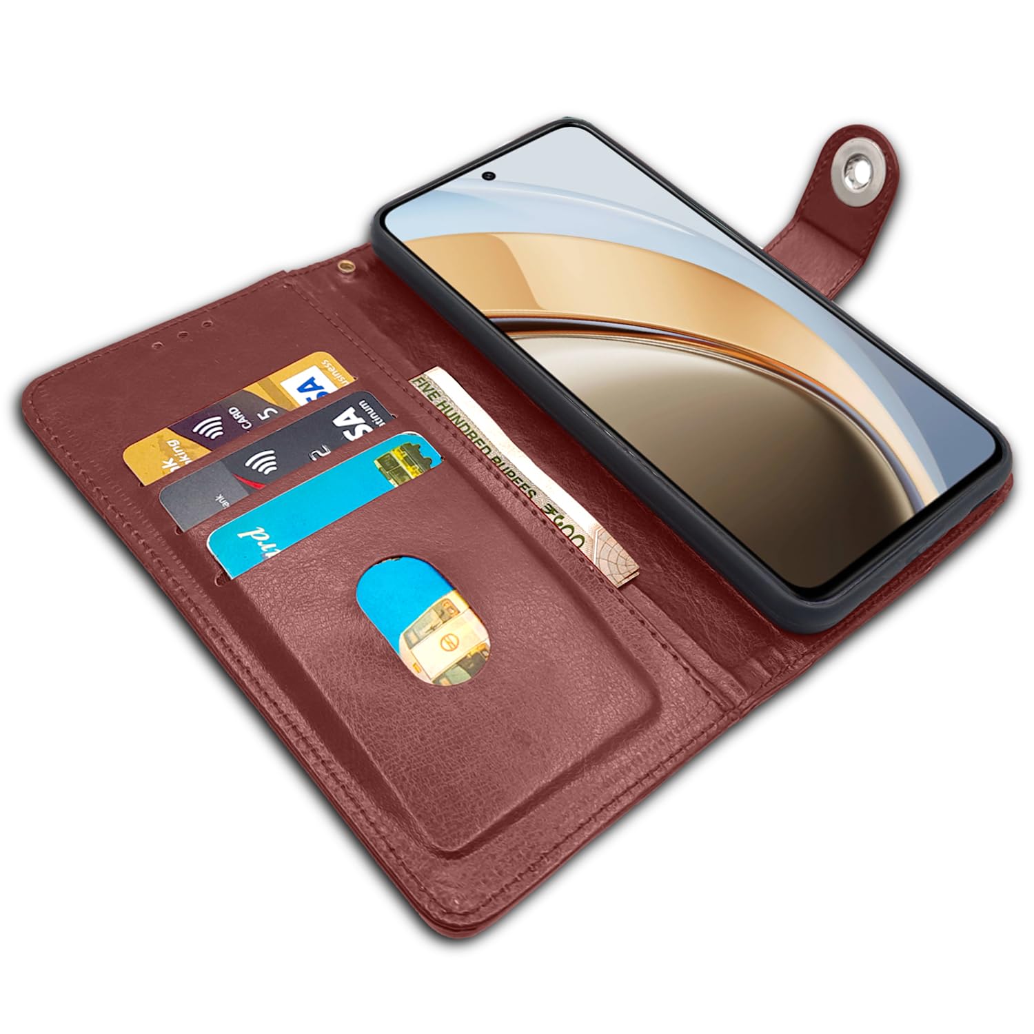 Vivo Y300 5G mobile flip cover in brown by Pikkme – photo 5