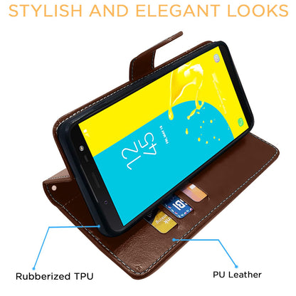 Brown & coffee Magnetic wallet flip cover for Samsung J6 2018 – Pikkme – photo 5