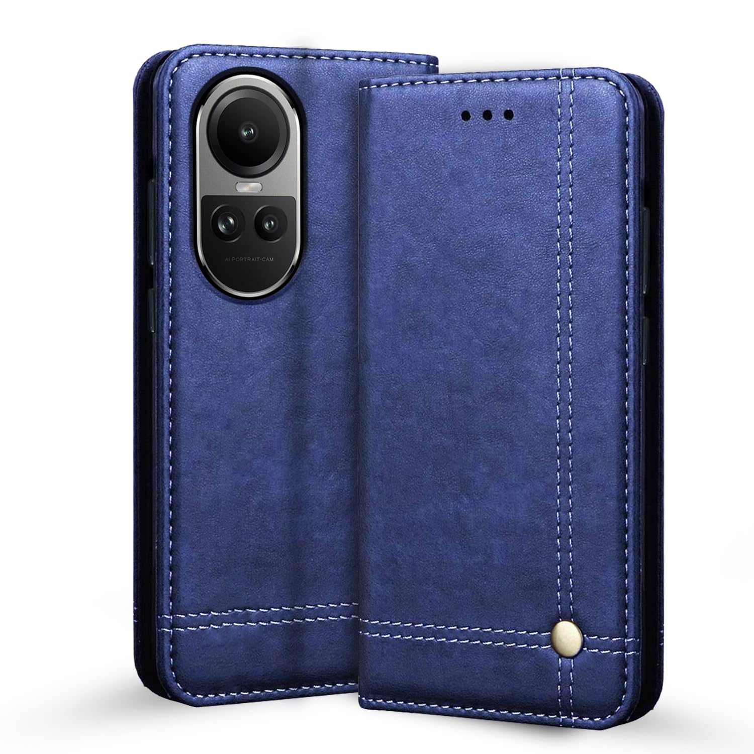 Pikkme blue Magnetic mobile flip cover for Oppo Reno 10 5G