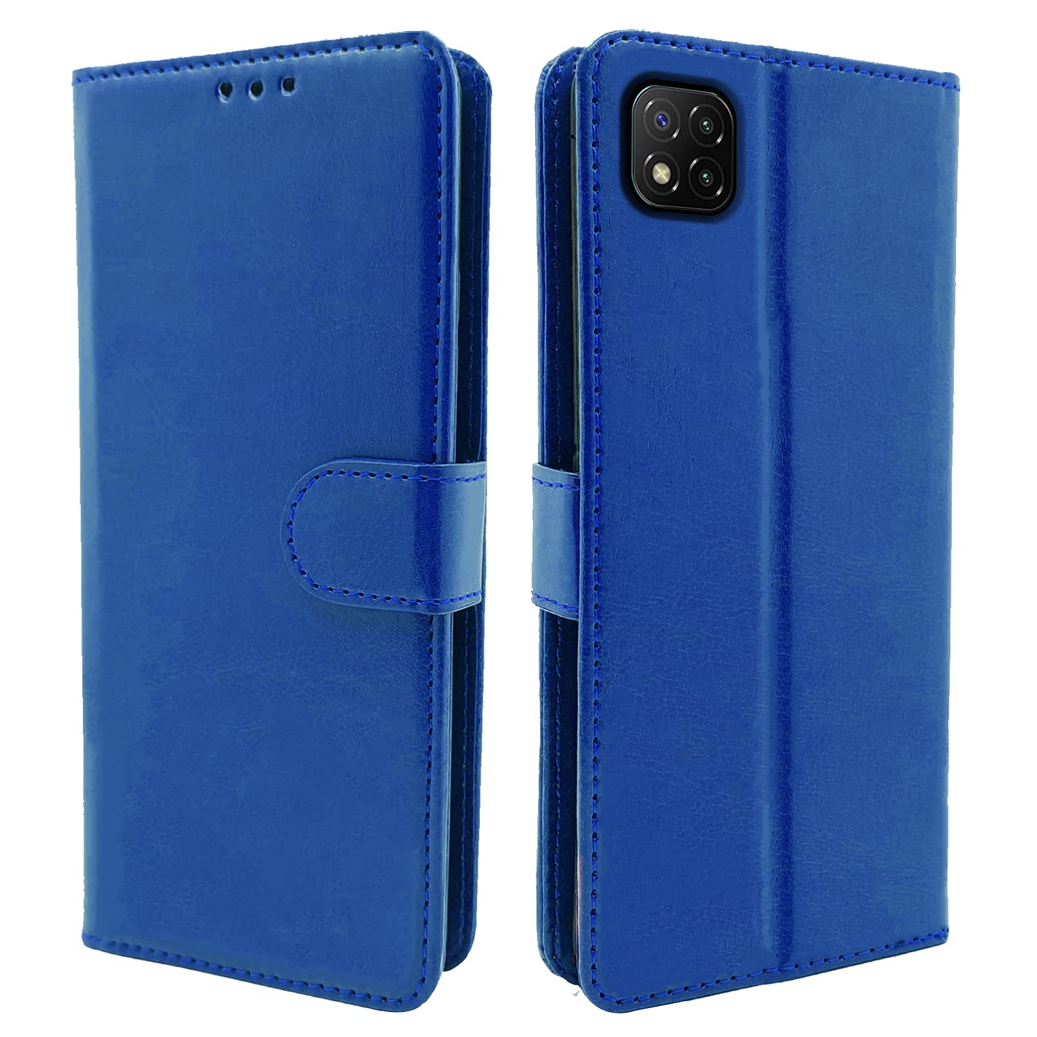 Pikkme Poco C3 Vintage Flip Cover (Blue)