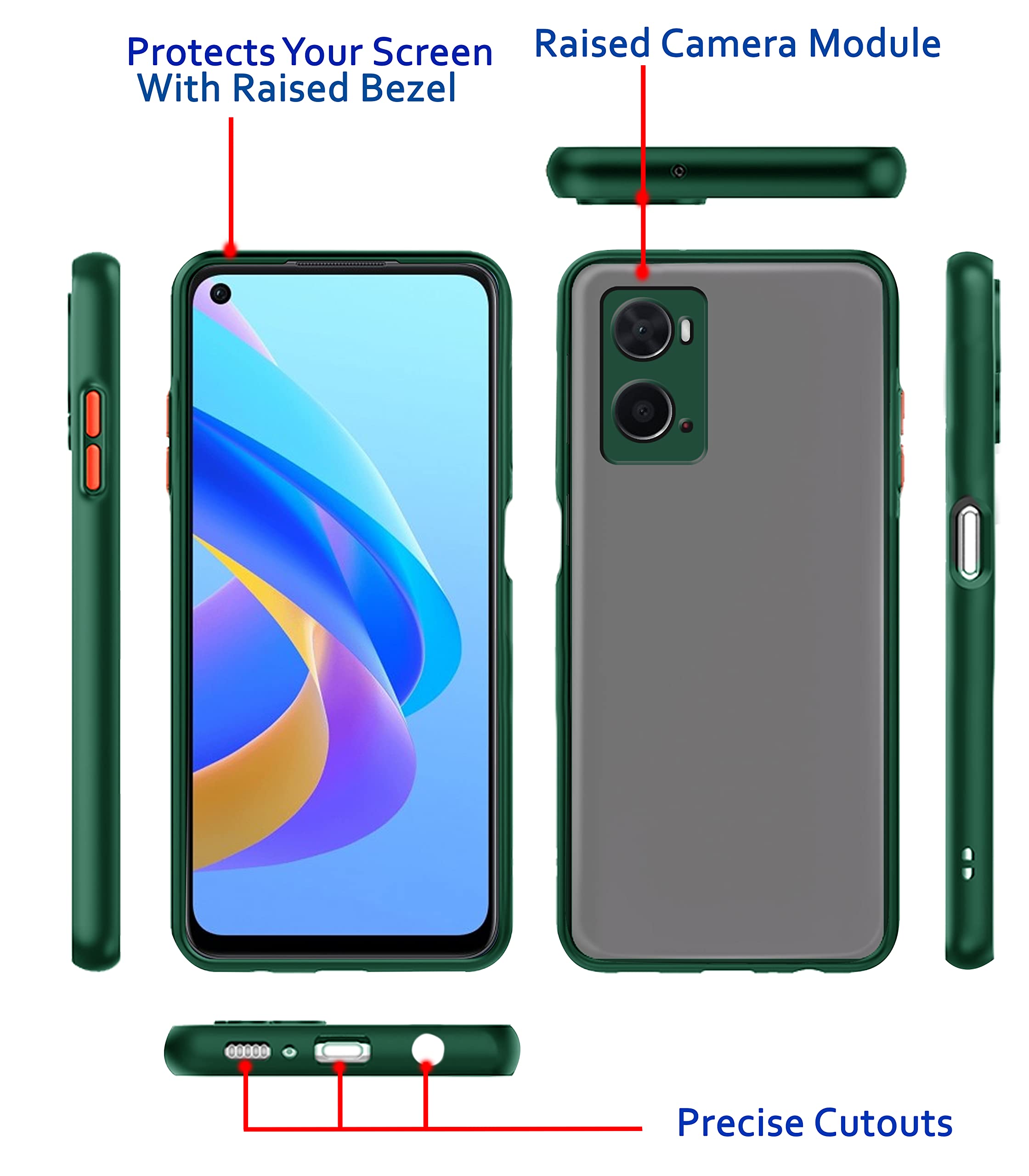 Green Hybrid phone cover for Oppo A76/A96/A36 – Pikkme – photo 2