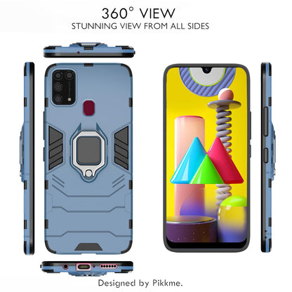 Pikkme Samsung Galaxy M31 / M31 Prime / F41 D5 Tough Armor Back Cover | Blue
