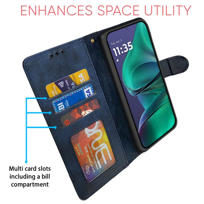 Pikkme Motorola Moto Edge 60 Stylus 5G Contrast Flip Cover (Navy Blue)