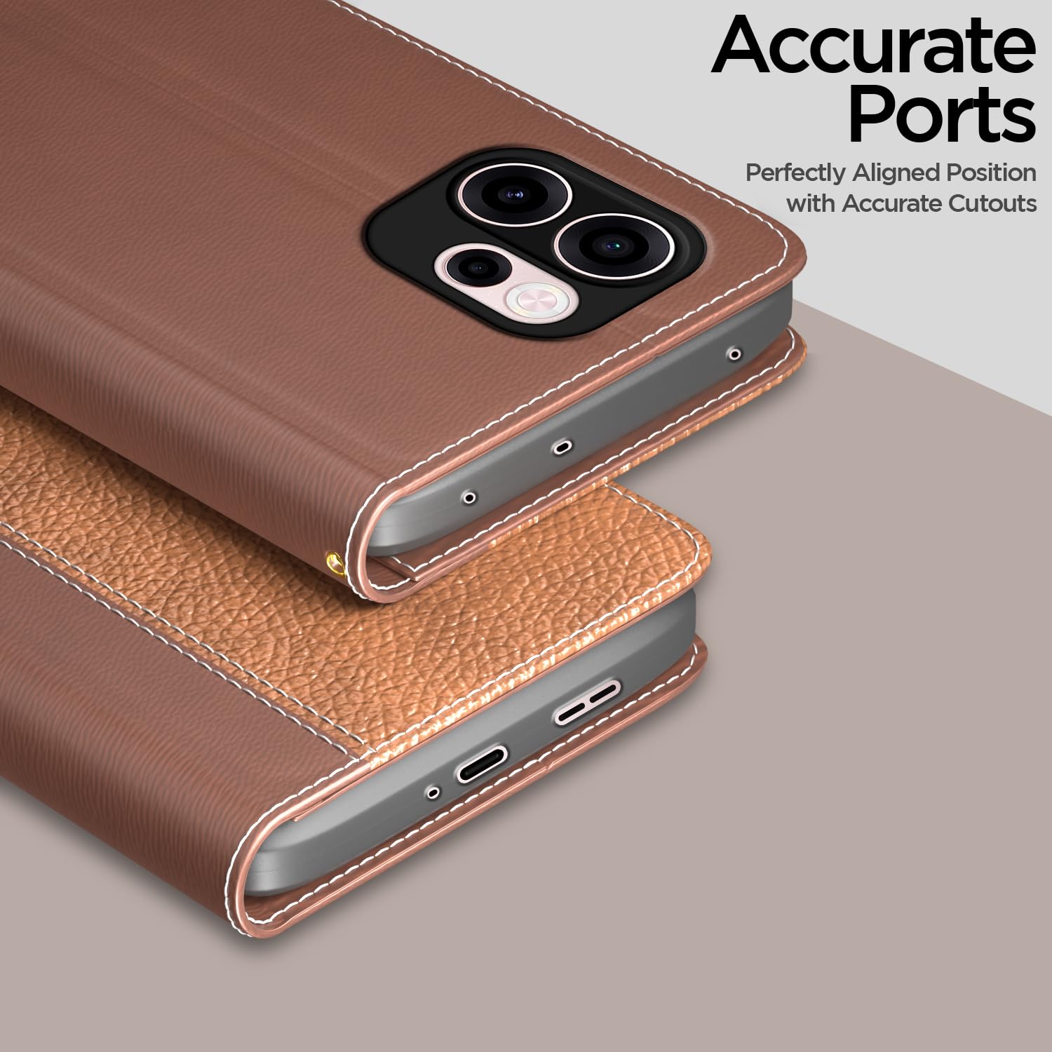 Oppo Reno 15C 5G Wallet mobile flip cover in tan by Pikkme – photo 2