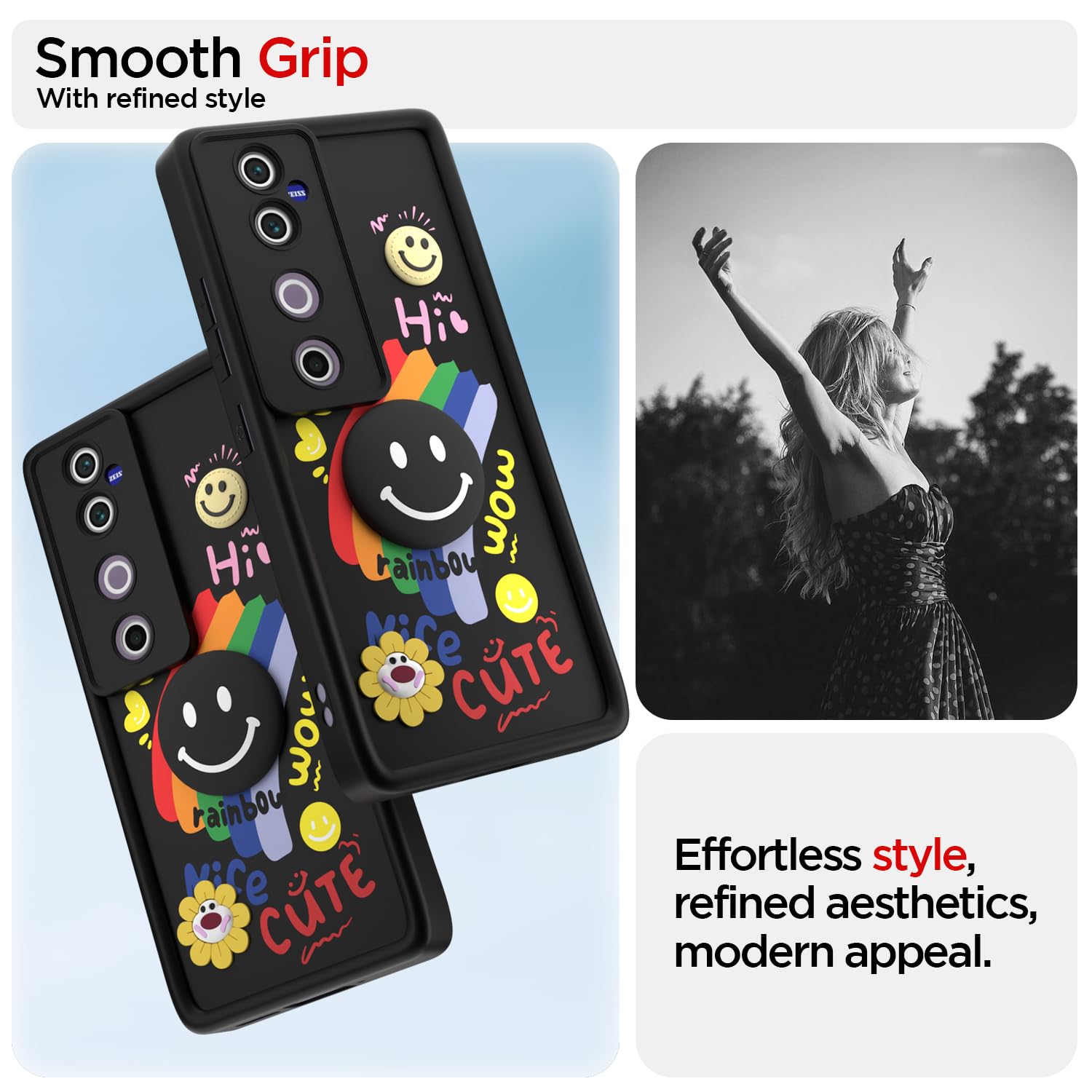 Pikkme Vivo V40/V40 Pro/T3 Ultra 5G Soft Silicone black mobile cover – photo 2