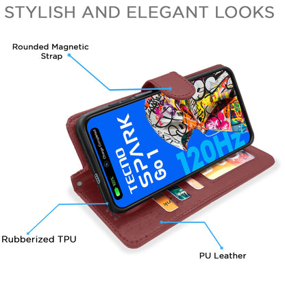 Pikkme Tecno Spark Go 1 Wallet brown flip case – photo 5