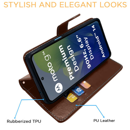 Moto G04 mobile flip cover in brown & coffee by Pikkme – photo 5