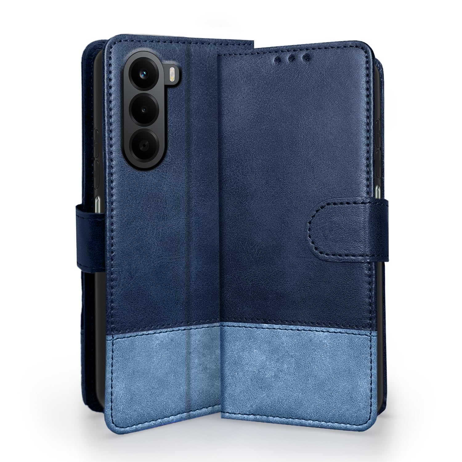 Pikkme navy & light blue mobile flip cover for OnePlus Nord CE 6 Lite 5G