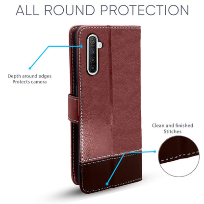 Brown & coffee Magnetic wallet flip cover for Realme XT/X2 – Pikkme – photo 2