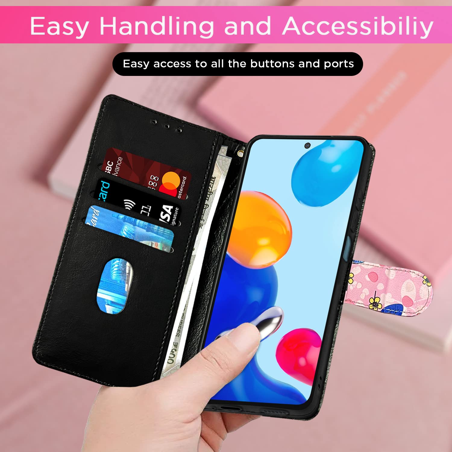 Pink flower flip case for Redmi Note 11/Note 11s – Pikkme – photo 6