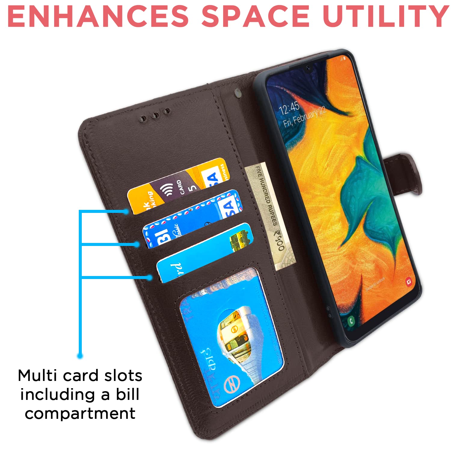 Pikkme coffee Wallet mobile flip cover for Redmi Note 10 Pro/Note 10 Pro Max