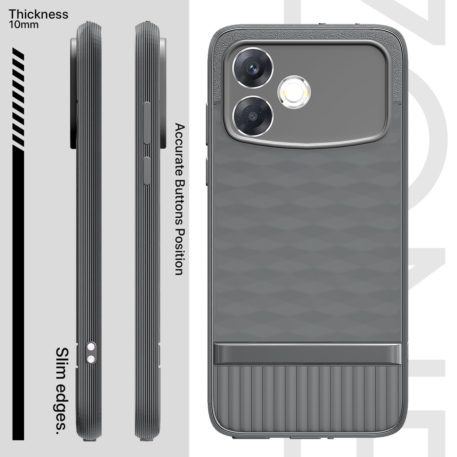 Pikkme grey Silicone phone cover for Oppo F33 Pro 5G – photo 3