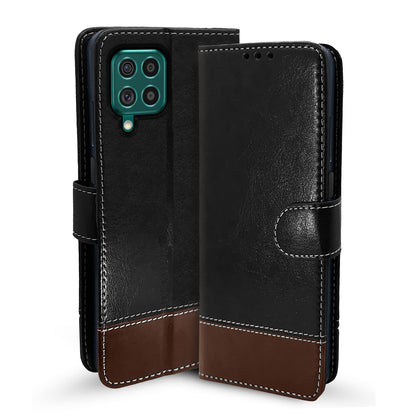 Pikkme black & brown Magnetic wallet flip cover for Samsung F62