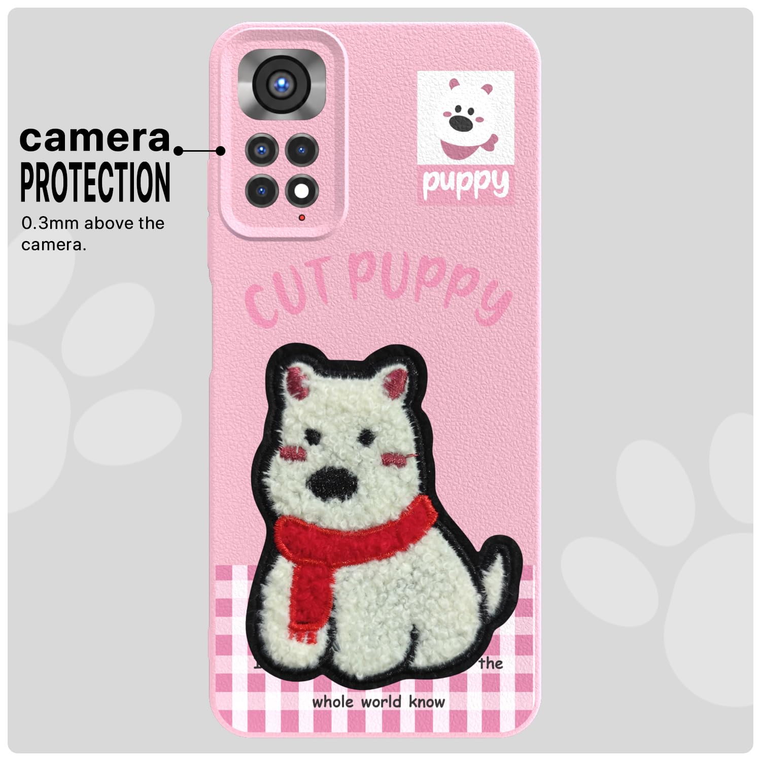 Pikkme Redmi Note 11/Note 11s Plush Patch pink back cover – photo 6