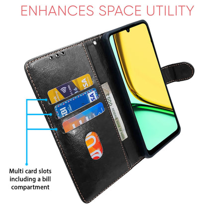 Pikkme black & brown mobile flip cover for Realme C61/Narzo N61 – photo 4