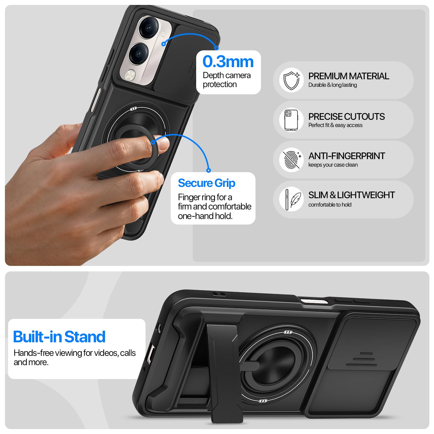 Black mobile back cover for Vivo Y11 5G/T5 Lite 5G/Y04 – Pikkme – photo 3