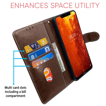 Pikkme Nokia 8.1 Magnetic brown & coffee flip cover – photo 3