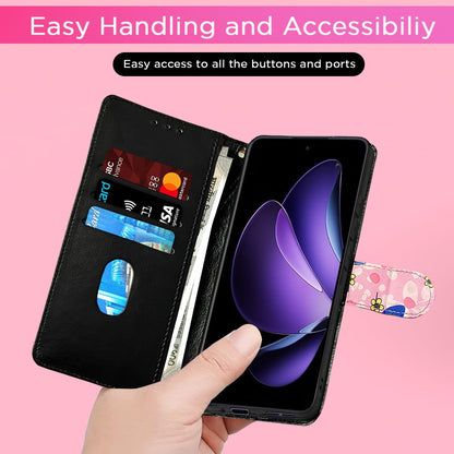 Pikkme pink flower Wallet flip case for Oppo Reno 13F 5G – photo 7