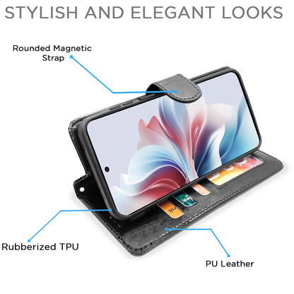 Pikkme black wallet flip cover for OPPO F25 Pro 5G – photo 3