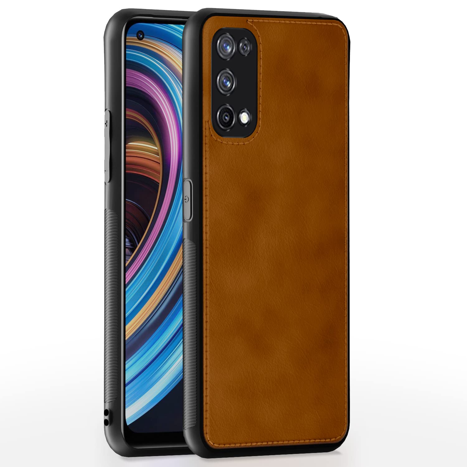 Pikkme brown Leather phone cover for Realme X7 5G