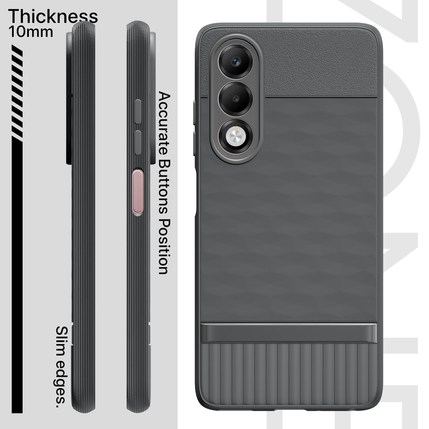 Pikkme Oppo K13x 5G Shockproof Soft Flexible Gencase Back cover (Grey)