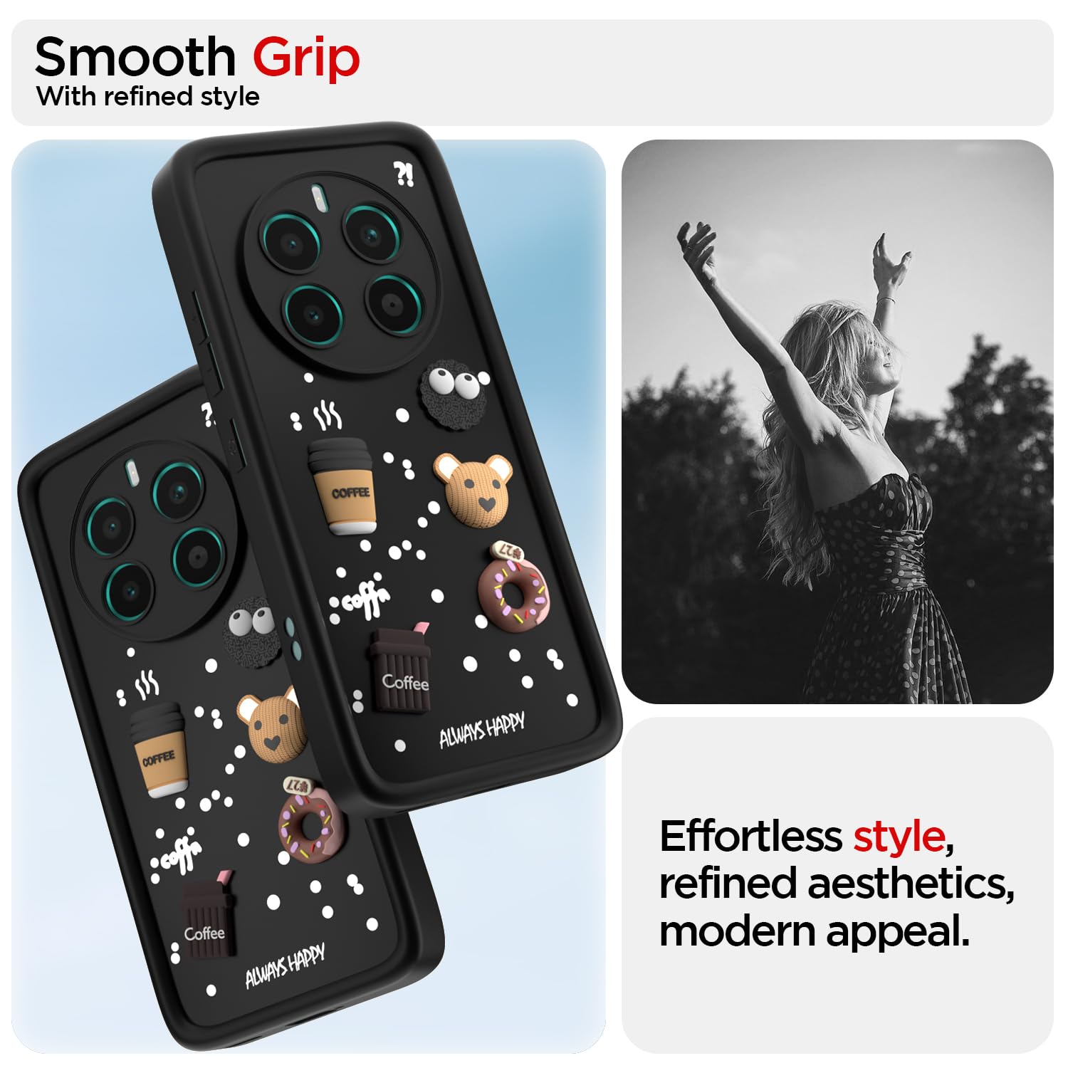 Pikkme Realme 12 Plus 5G / P1 5G / Narzo 70 5G / 70 Pro 5G Fun Cartoon 3D Bear Coffee Back Cover (Black)