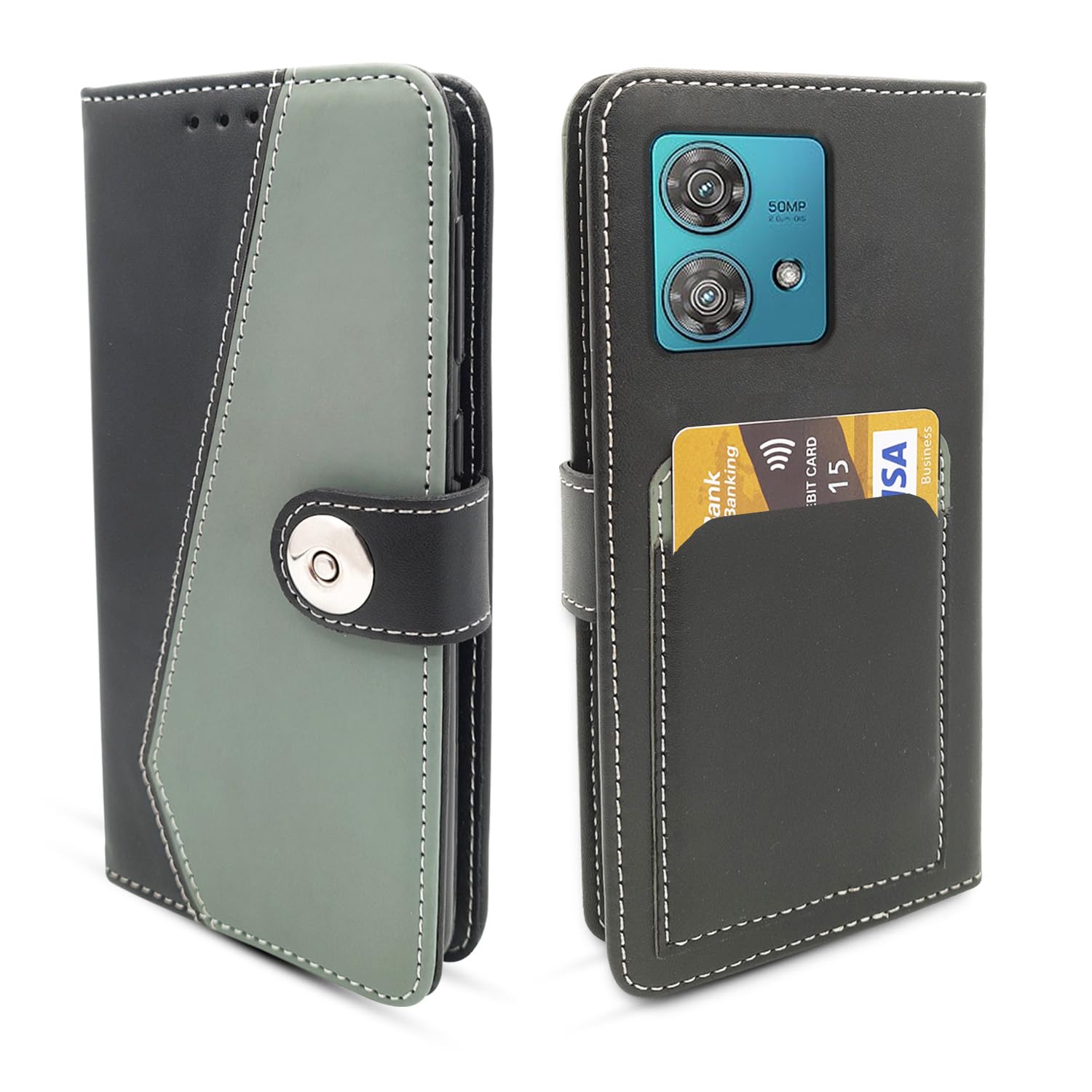 Pikkme grey flip cover for Moto Edge 40 Neo 5G