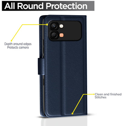 Pikkme Infinix Note Edge 5G Wallet blue wallet flip cover – photo 4