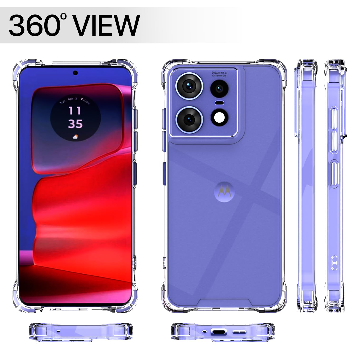 Pikkme Motorola Moto Edge 50 Pro 5G PC + TPU Crystal Clear Back Cover (Transparent)