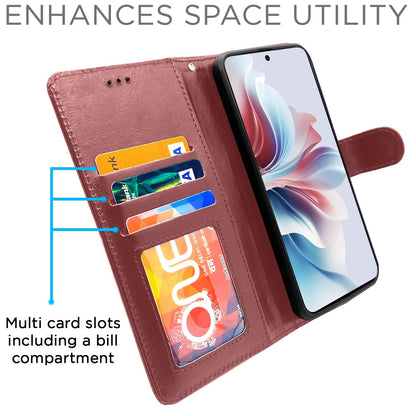 OPPO F25 Pro 5G Wallet wallet flip cover in brown by Pikkme – photo 5
