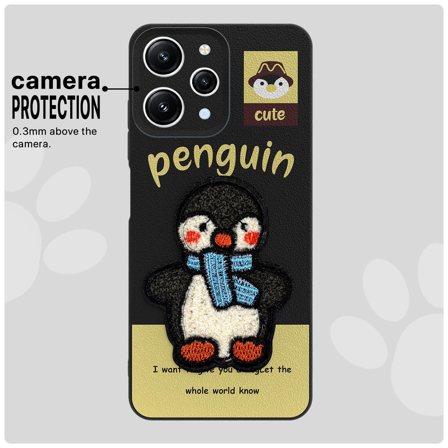 Black Plush Patch back cover for Redmi 12 4G – Pikkme – photo 6