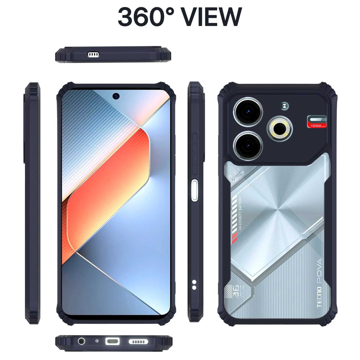 Pikkme Tecno Pova 6 Neo blue mobile back cover – photo 2