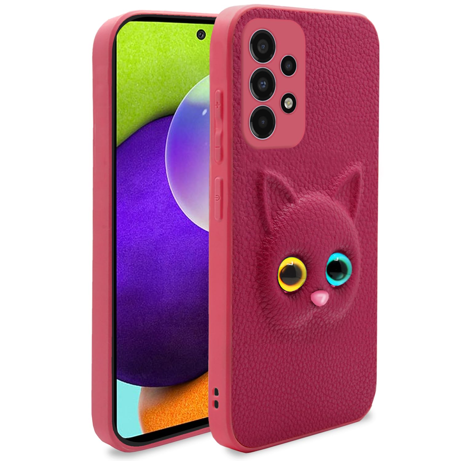 Pink Samsung Galaxy A52 / A52s 5G Kitty Back Cover – Stylish and Protective Back Cover