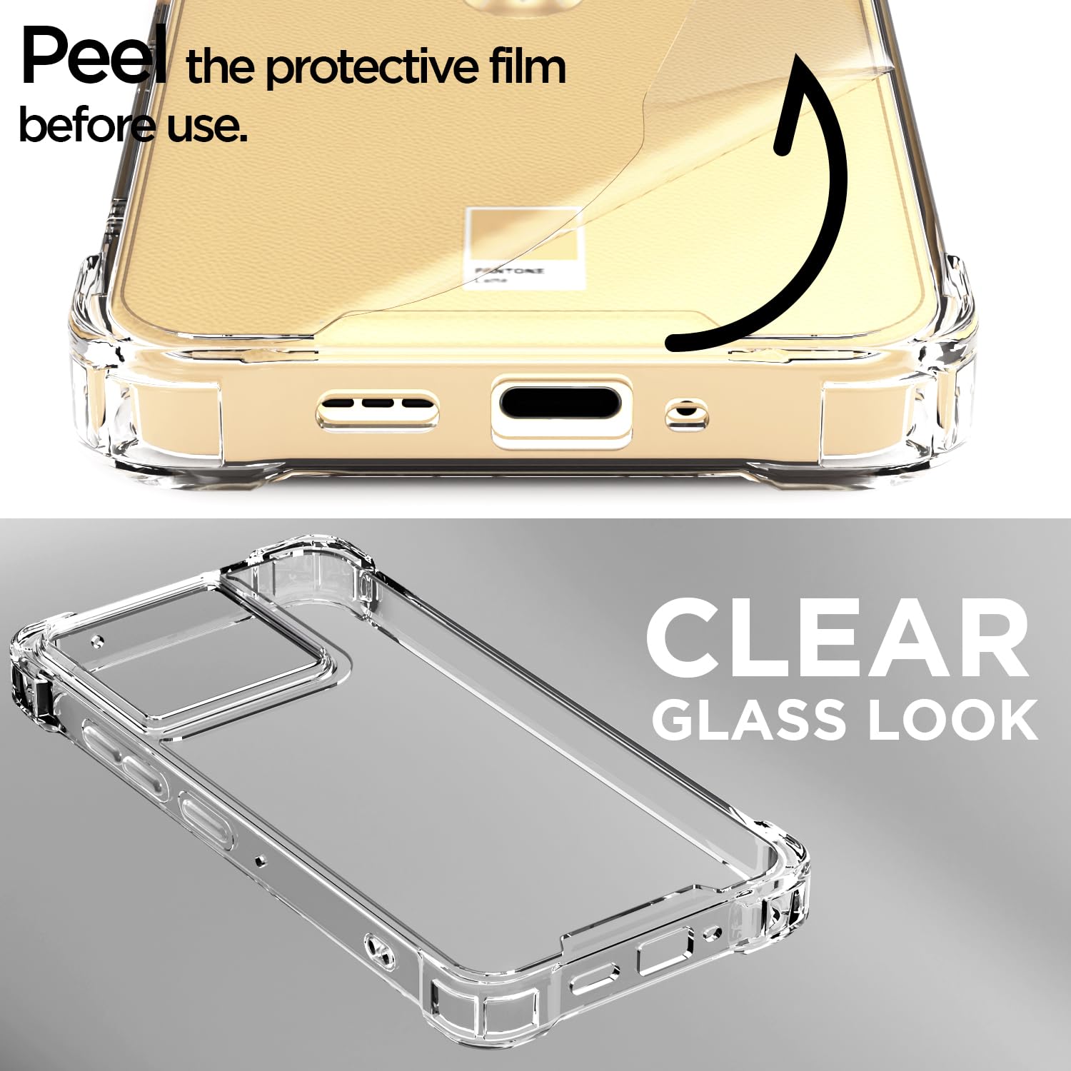 Pikkme Motorola Moto Edge 50 Neo 5G PC + TPU Crystal Clear Back Cover (Transparent)