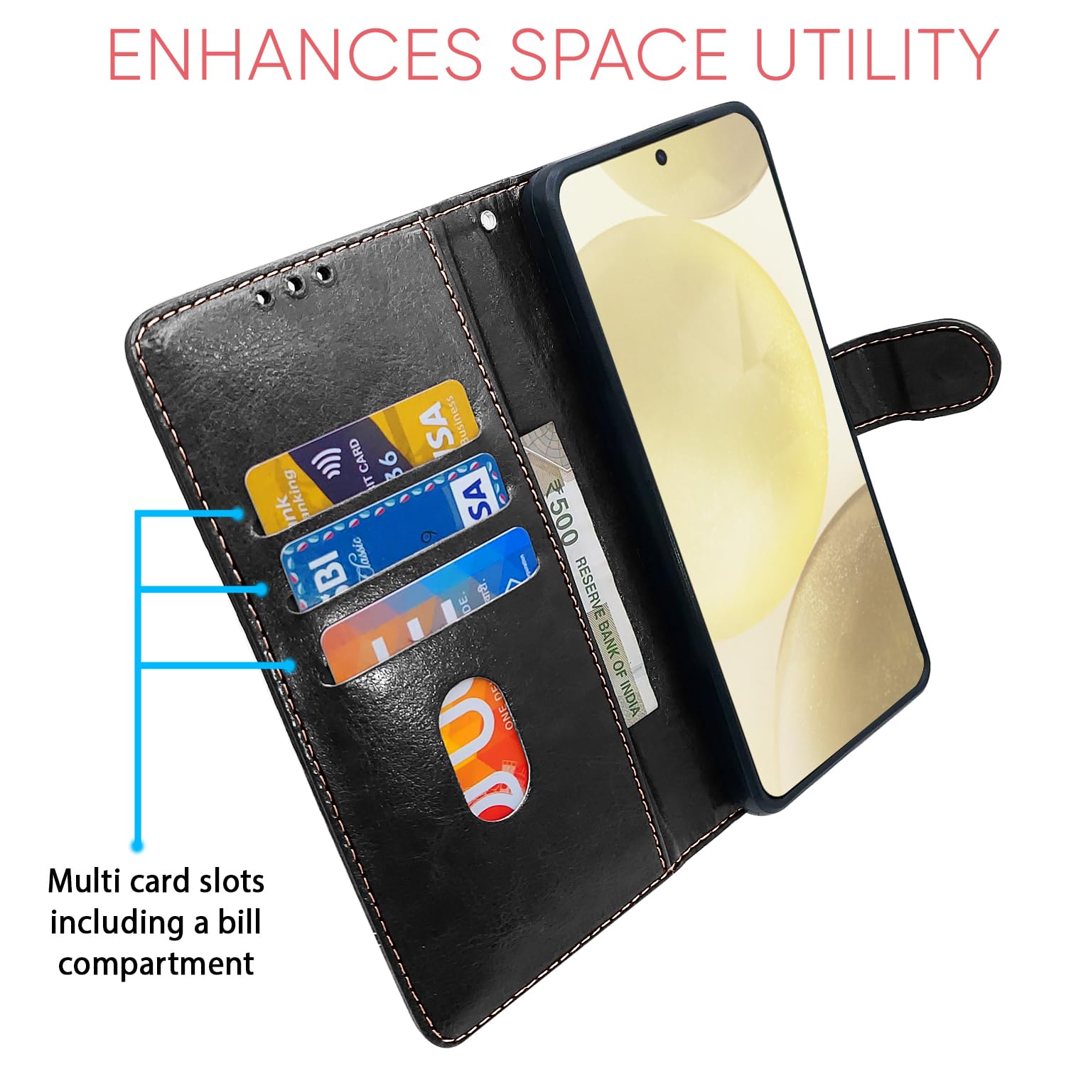 Pikkme black & brown mobile flip cover for Samsung S24 5G – photo 4