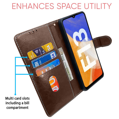 Pikkme Samsung F13 brown & coffee mobile flip cover – photo 3
