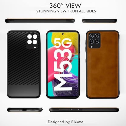 Pikkme Samsung Galaxy M53 5G Leatherback Back Case | Brown